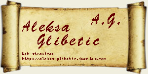 Aleksa Glibetić vizit kartica